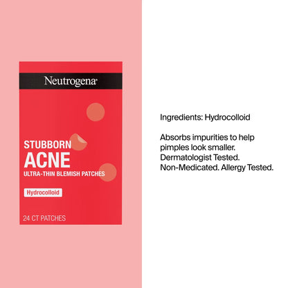 Neutrogena® Stubborn Acne Ultra-Thin Blemish Patches, Combination Pack, 24 Patches - US 4885