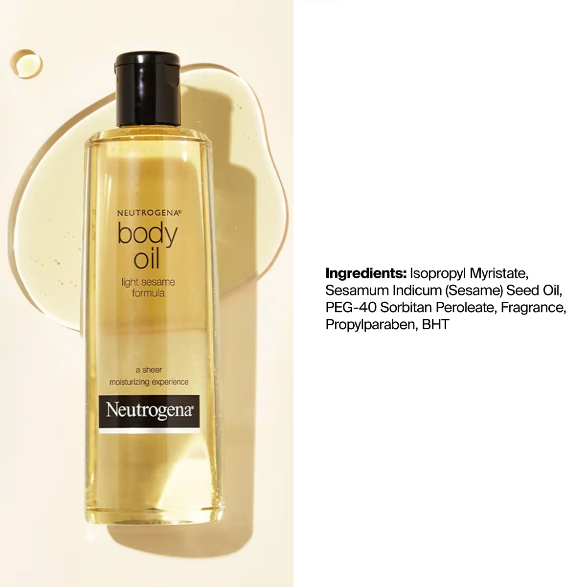 Neutrogena® Body Oil, Light Sesame Formula, 16 Fl. Oz - US 1651