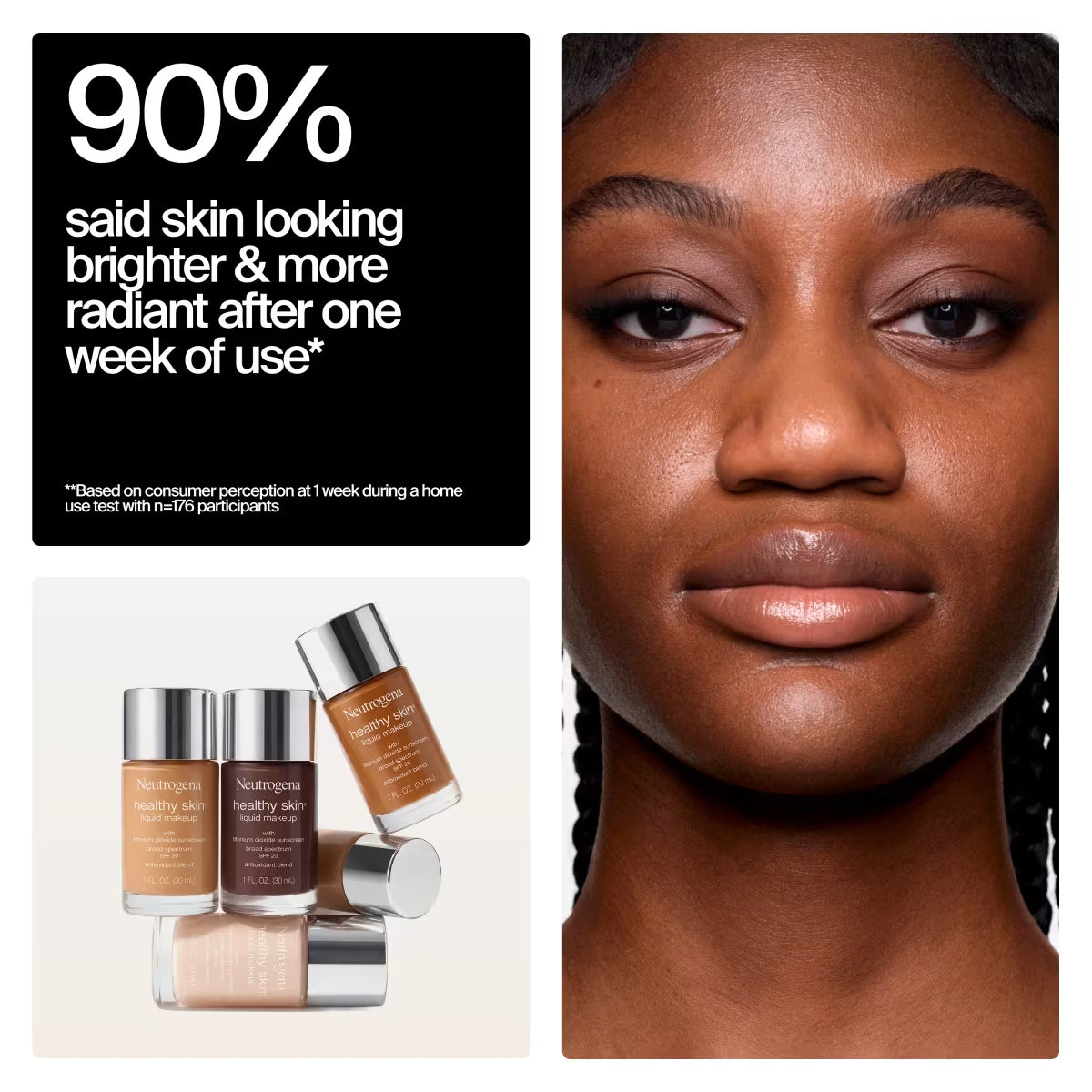 Neutrogena® Healthy Skin Liquid Foundation Makeup Broad Spectrum SPF 20, 120W Warm Shell, 1 Fl. Oz - US 3295