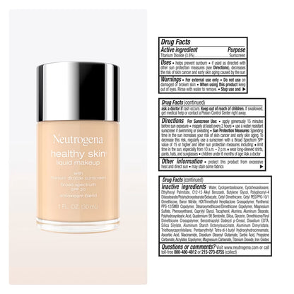 Neutrogena® Healthy Skin Liquid Makeup Broad Spectrum SPF 20, 170N Ivory Beige, 1 Fl. Oz - US 8384