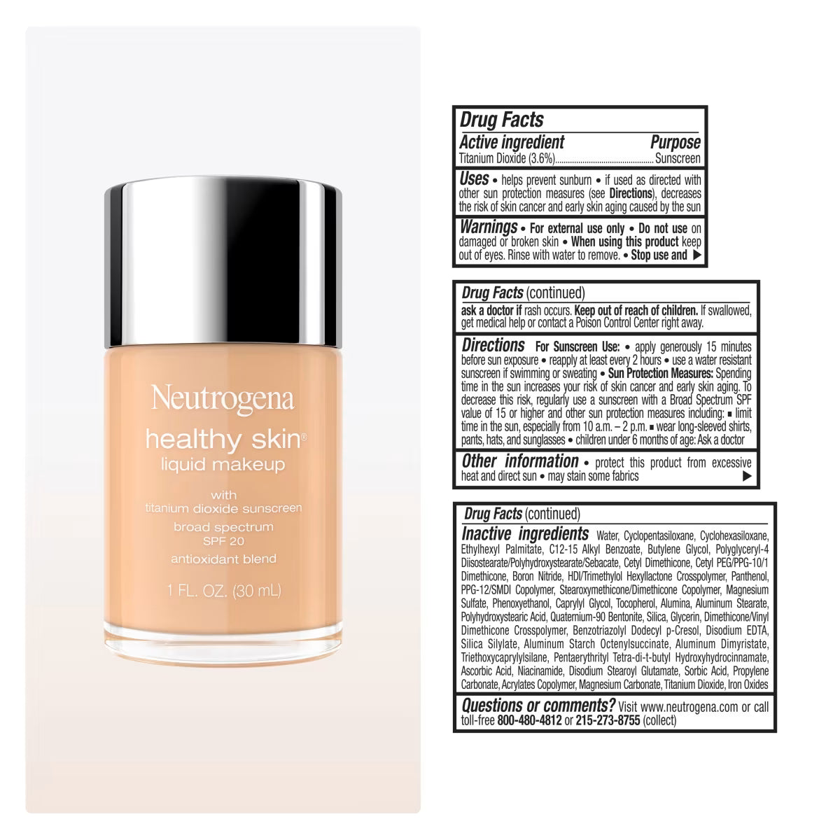 Neutrogena® Healthy Skin Liquid Makeup Broad Spectrum SPF 20, 270W Warm Sand, 1 Fl. Oz - US 1817