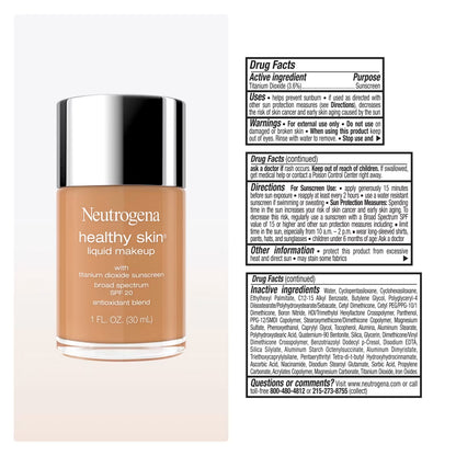 Neutrogena® Healthy Skin Liquid Makeup Broad Spectrum SPF 20, 410W Golden Tan, 1 Fl. Oz - US 4685