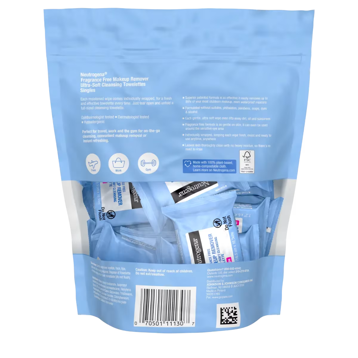 Neutrogena® Makeup Remover Cleansing Towelettes, Fragrance Free, 20 Count - US 4555