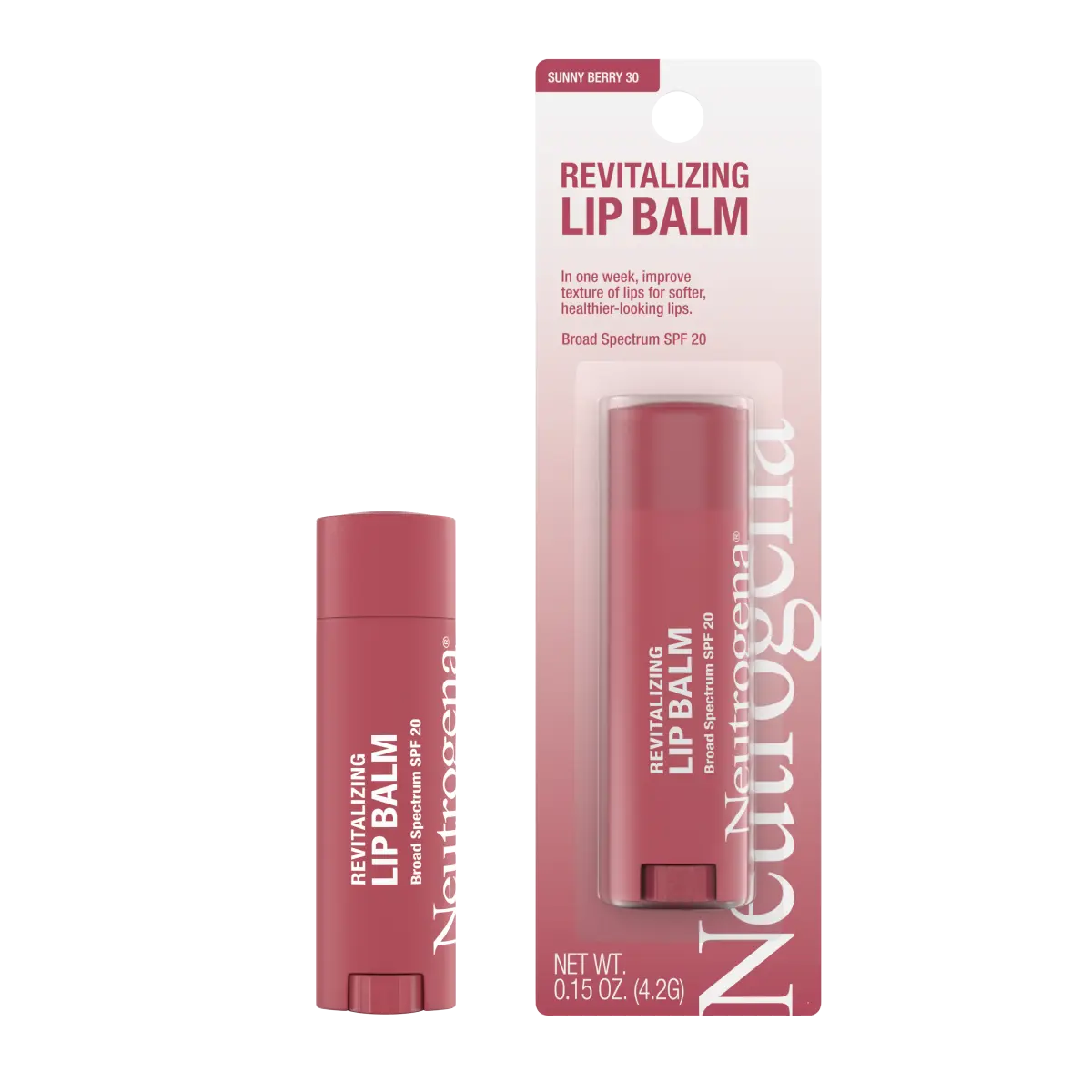 Neutrogena Revitalizing Lip Balm SPF 20, Sheer Sunny Berry 30, .15 Oz - US 2513