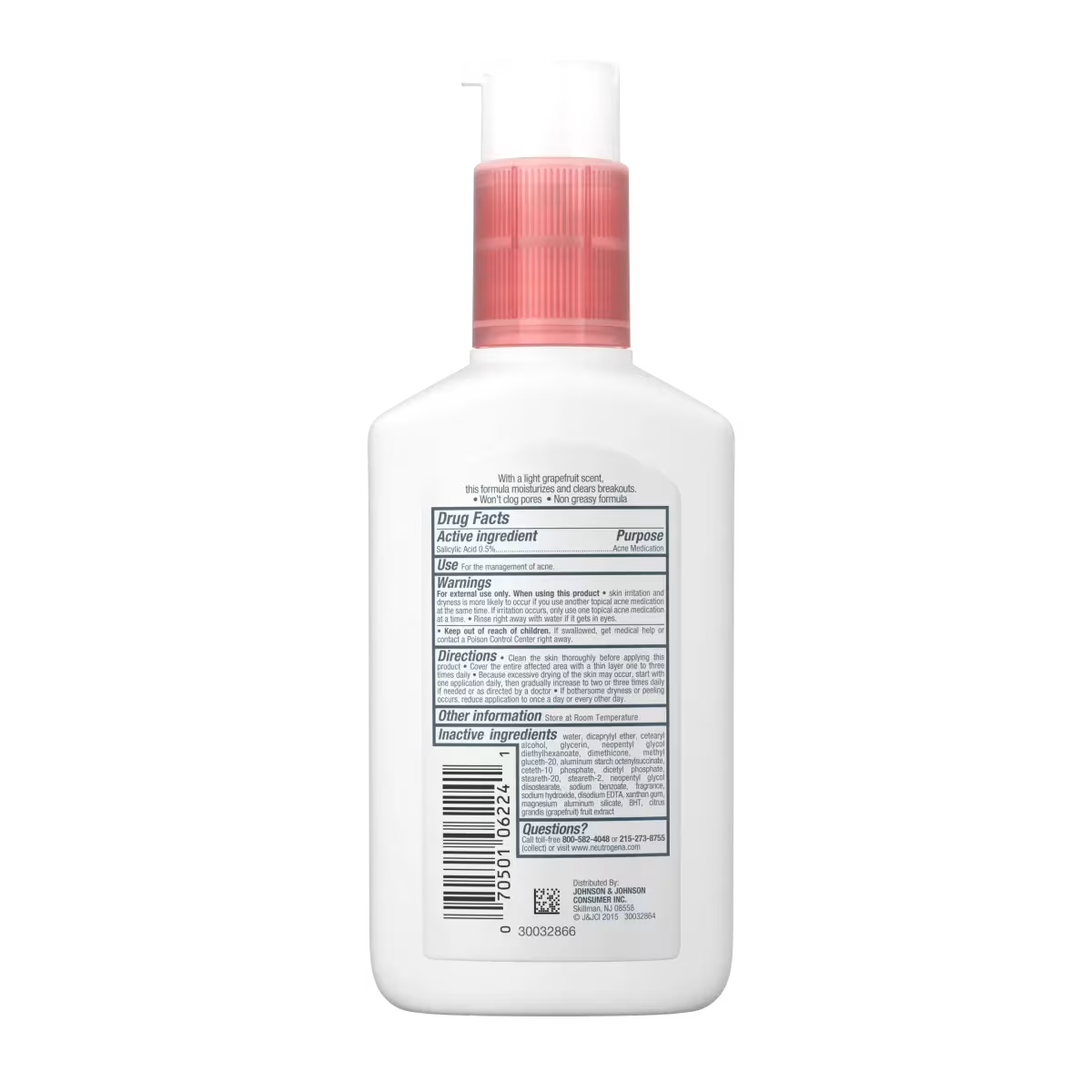 Neutrogena® Oil-Free Acne Moisturizer Pink Grapefruit, 4 Fl. Oz - US 0979