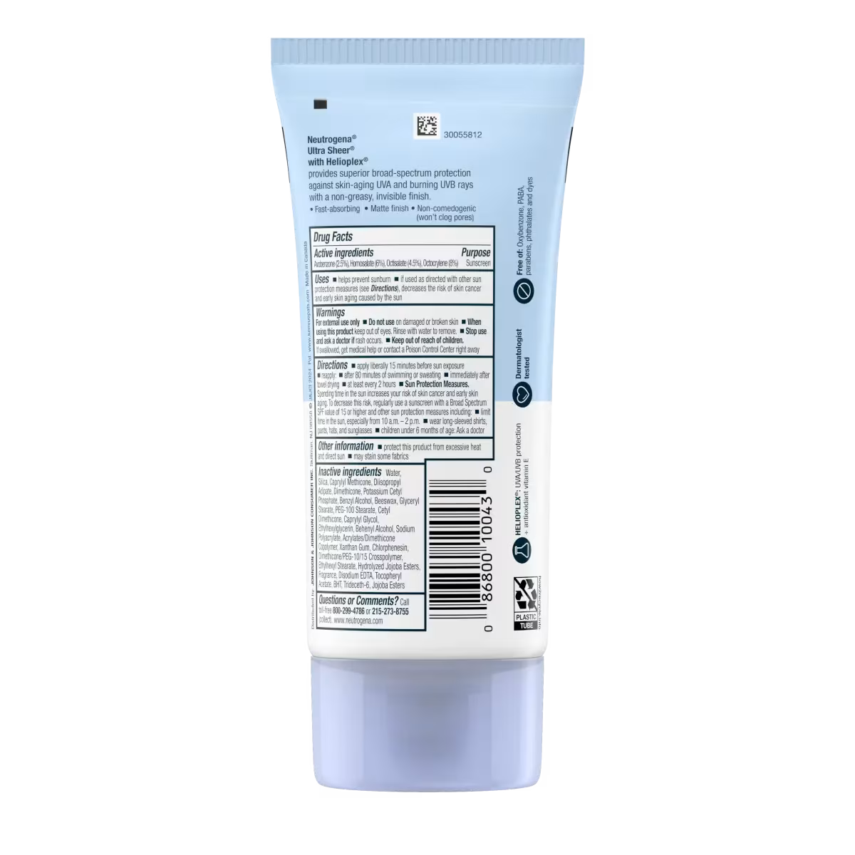 Neutrogena® Ultra Sheer Dry-Touch Sunscreen Lotion Broad Spectrum SPF 30, 5 Fl. Oz - US 9160