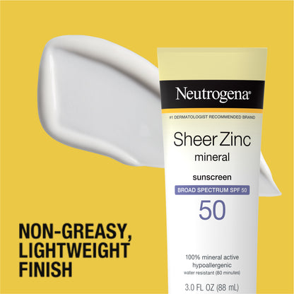 Neutrogena® Sheer Zinc Dry-Touch Sunscreen Broad Spectrum SPF 50, 3 Fl. Oz - US 6007