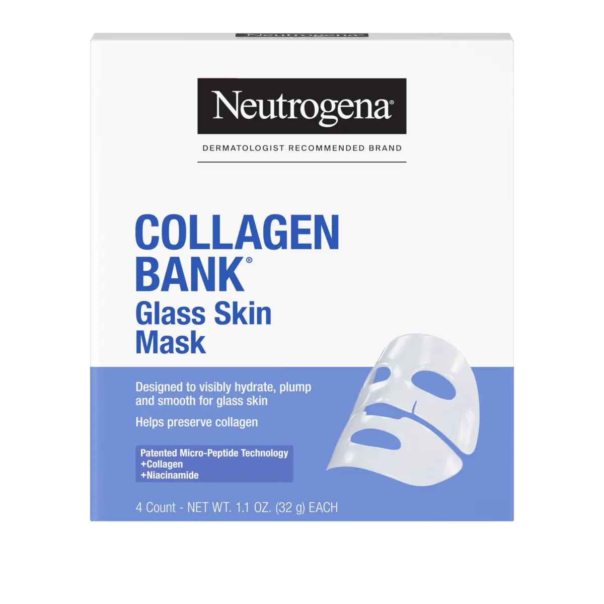 Neutrogena® Collagen Bank Glass Skin Mask, 4 Count - US 4199