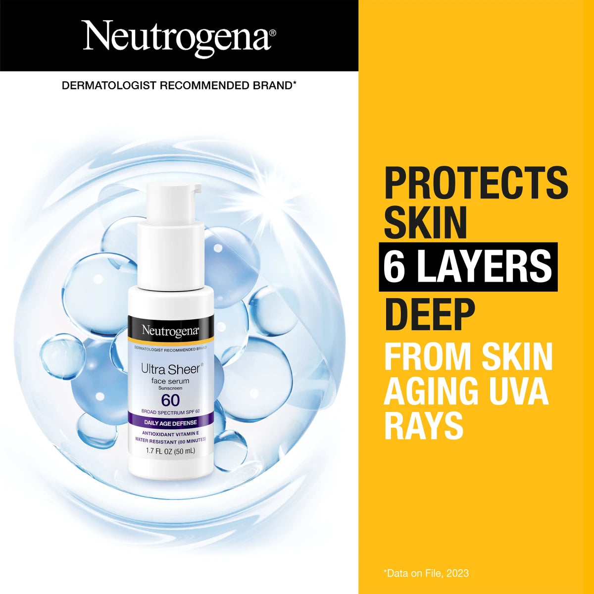 Neutrogena® Ultra Sheer Face Serum SPF 60, 1.7 Oz - US 3002